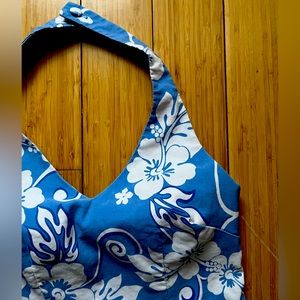 LAST CHANCE! Vintage City Traingles Surfer Halter Bodycon Dress Hawaiian Floral